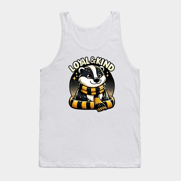 Loyal and Kind - Badger with a Scarf - Fantasy Tank Top by Fenay-Designs